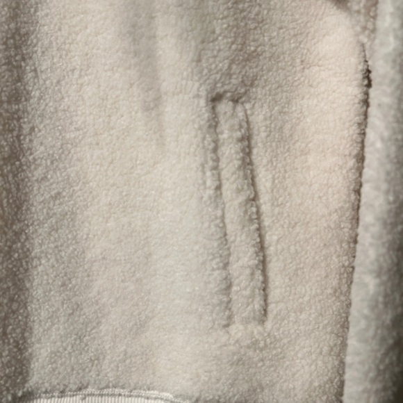 Brooks Brothers Ivory White Teddy Pullover Drawstring Mock Neck Sweatshirt Sz S - Picture 4 of 9